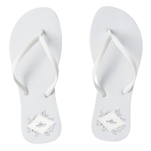 Elegant Vintage Happy Mother's Day | Flip Flops (Footbed)