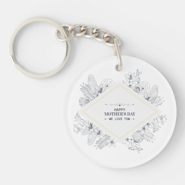 Elegant Vintage Happy Mother's Day | Keychain (Front)