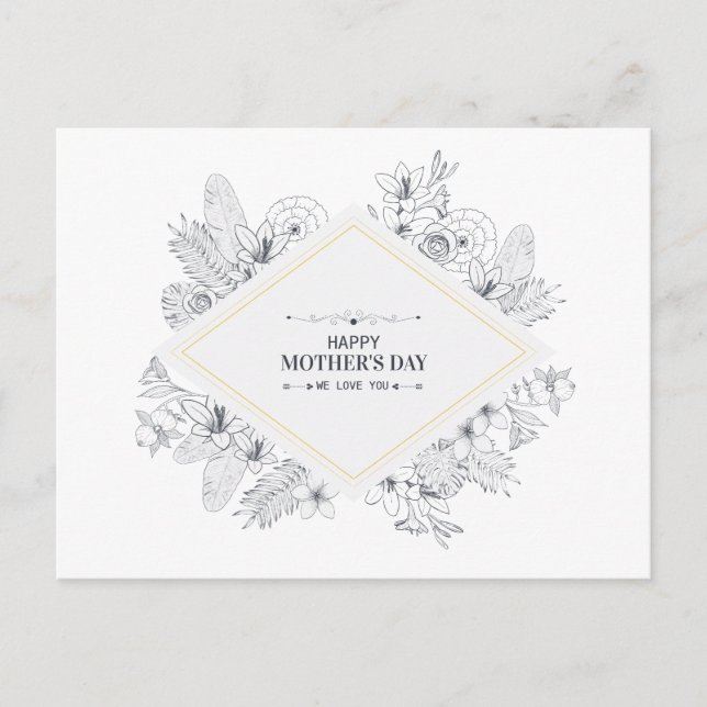 Elegant Vintage Happy Mother's Day | Postcard (Front)