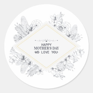 Elegant Vintage Happy Mother's Day Sticker