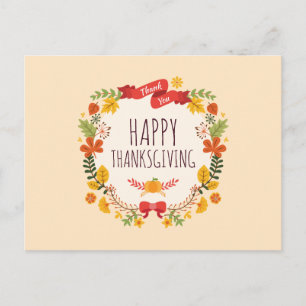 Elegant Vintage Happy Thanksgiving   Postcard