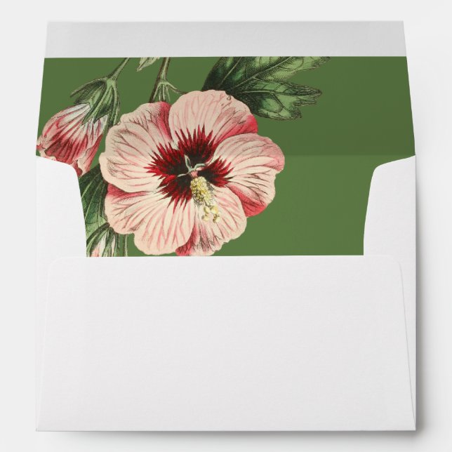 Elegant Vintage Hibiscus Wedding A-7 Envelopes (Back (Bottom))