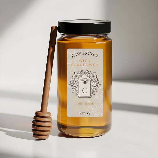 Elegant Vintage Honey Queen Bee Honey Jar Label (Elegant Vintage Honey Queen Bee Honey Jar Label)