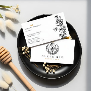Elegant Vintage Honey Queen Beehive Floral Wreath Business Card