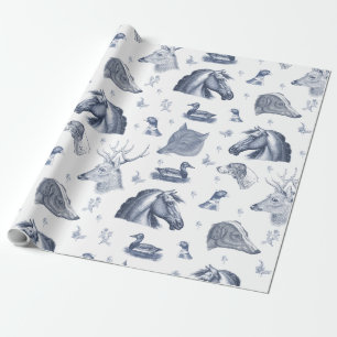 Elegant Vintage Horse English Country Hunting Wrapping Paper