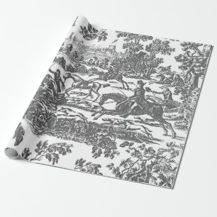 Elegant Vintage Hunting Horses and Hounds Wrapping Paper