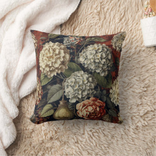 Elegant vintage Hydrangea Floral Pattern Cushion