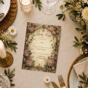 Elegant Vintage Hydrangea Wedding RSVP Card