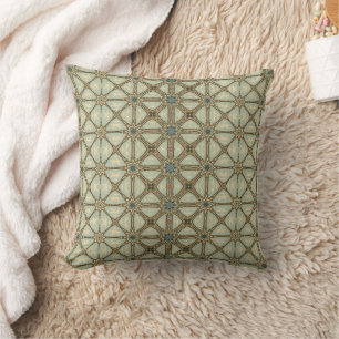 Elegant Vintage in Blue and Brown Cushion