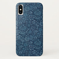 Elegant Vintage Indigo Blue Floral