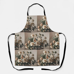 Elegant vintage-inspired floral soft delicate apron