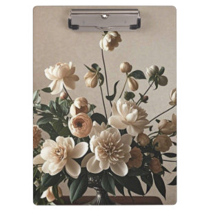 Elegant vintage-inspired floral soft delicate clipboard