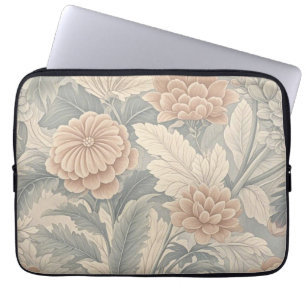 Elegant vintage-inspired floral soft delicate laptop sleeve