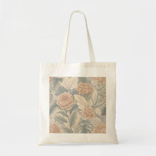 Elegant vintage-inspired floral soft delicate tote bag