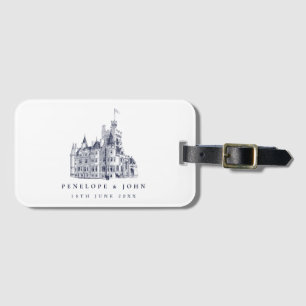 Elegant Vintage Italian Villa Destination Wedding Luggage Tag