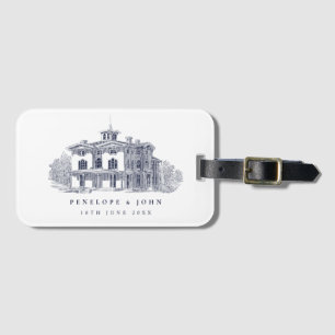 Elegant Vintage Italian Villa Destination Wedding Luggage Tag