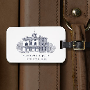 Elegant Vintage Italian Villa Destination Wedding Luggage Tag