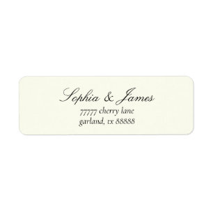 Elegant Vintage Ivory Black Wedding Return Address