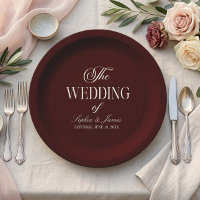 Elegant Vintage Ivory Dark Burgundy Wedding