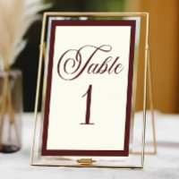 Elegant Vintage Ivory Dark Burgundy Wedding