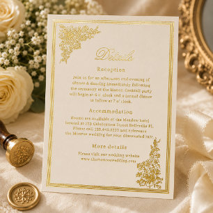 Elegant Vintage Ivory Regency Wedding RSVP Card