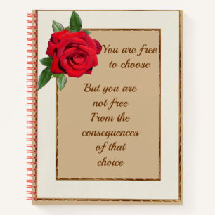 Elegant Vintage Karma Consequences Quote Writing Notebook