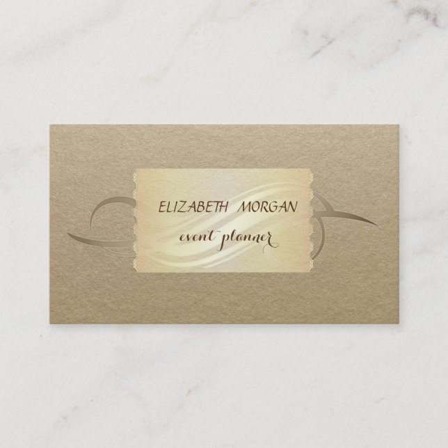 Elegant Vintage ,Kraft Business Card (Front)