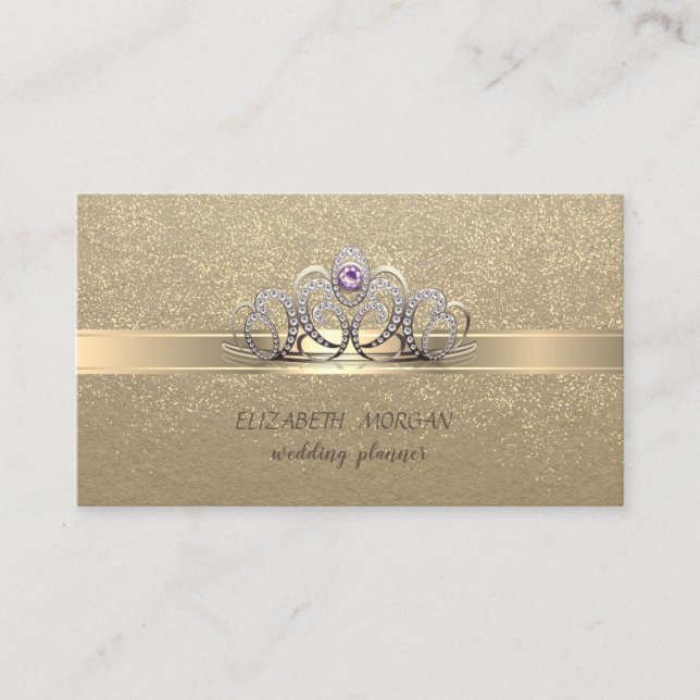 Elegant Vintage ,Kraft,Gold Confetti Business Card (Front)