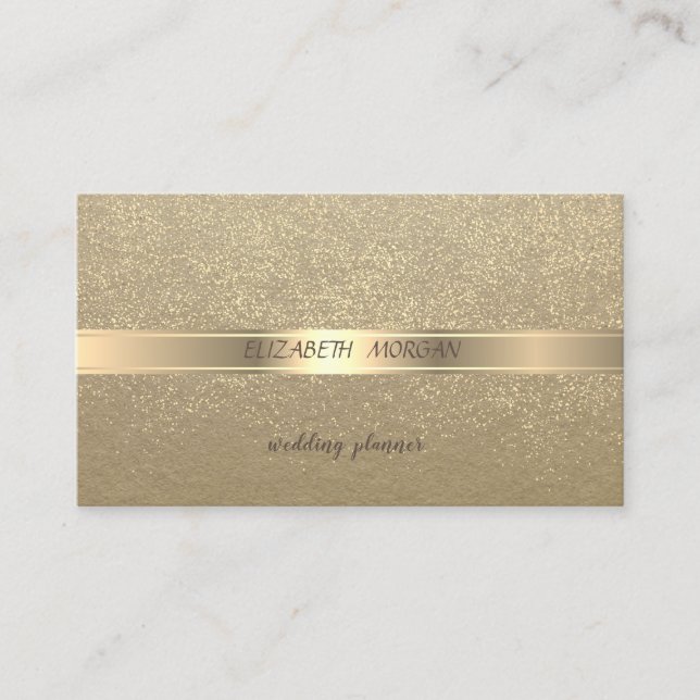 Elegant Vintage ,Kraft,Gold Confetti Business Card (Front)