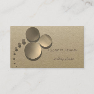 Elegant Vintage ,Kraft,Gold Confetti Business Card