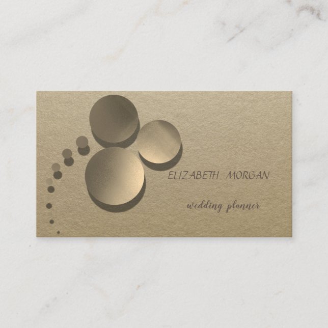 Elegant Vintage ,Kraft,Gold Confetti Business Card (Front)