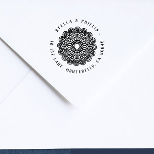 Elegant Vintage Lace Return Address Rubber Stamp