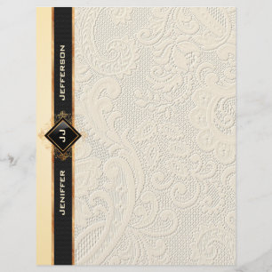 Elegant vintage lace texture Stationery Paper Custom Letterhead