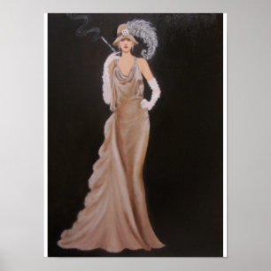 ELEGANT VINTAGE LADY, POSTER
