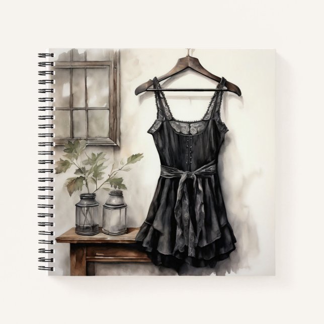 Elegant Vintage LBD Chic Stationery Gift Notebook (Front)