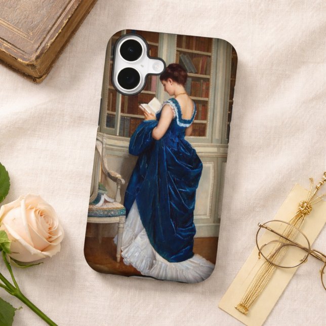 Elegant Vintage Library Woman Reading  (Creator Uploaded)