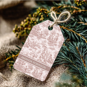 Elegant vintage light brown toile de jouy  gift tags