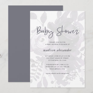 Elegant Vintage Look Floral Baby Shower Invitation