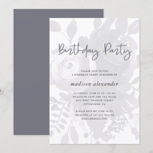 Elegant Vintage Look Floral Birthday Party Invitation
