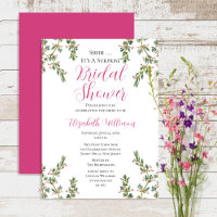 Elegant Vintage Magenta Surprise Bridal Shower