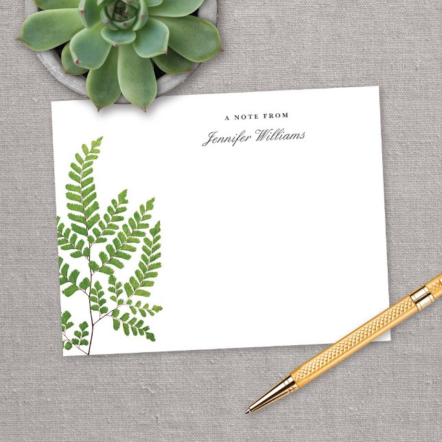 Elegant Vintage Maidenhair Fern Botanical w/ Name Card (Creator Uploaded)