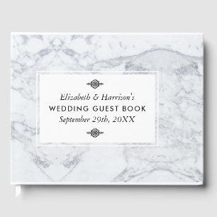 Elegant Vintage Marble Wedding Guest Book