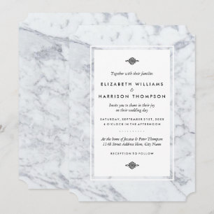 Elegant Vintage Marble Wedding Invitation