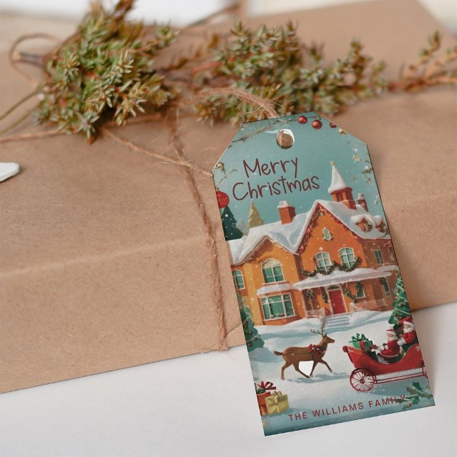 Elegant Vintage Merry Christmas  Gift Tags (Creator Uploaded)