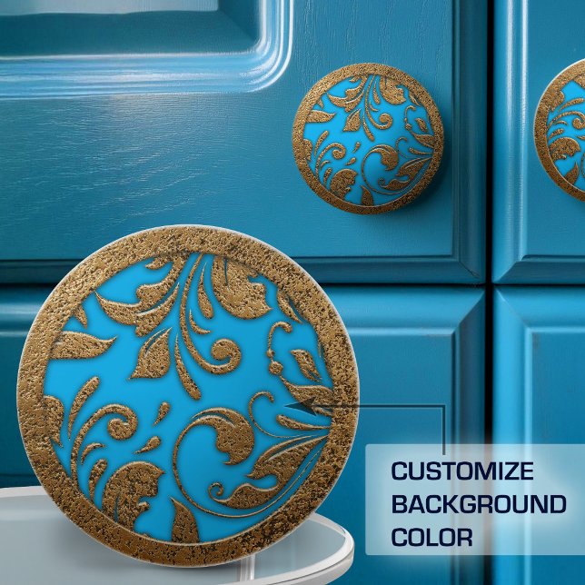 Elegant Vintage Metal Scrollwork Ceramic Knob (Creator Uploaded)