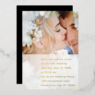 Elegant Vintage Modern Gold Photo Wedding Foi