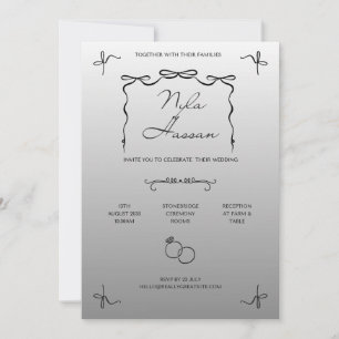 Elegant Vintage Modern Islamic Wedding Rings Card