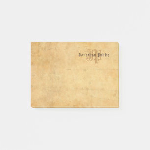 Elegant Vintage Monogram Old Style Hand Text Post-it Notes
