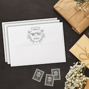 Elegant Vintage Monogram Wedding Envelope