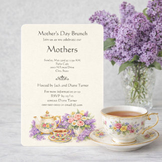 Elegant Vintage Mother's Day Brunch  Invitation